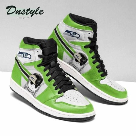 Seattle Seahawks NFL AJ1 High Sneakers Shoes For Men And Women