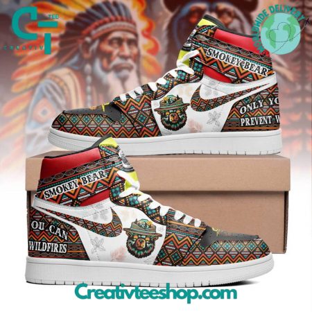 Smokey Bear Only You Can Prevent Wildfires  AJ1 High Sneakers Shoes For Men And Women