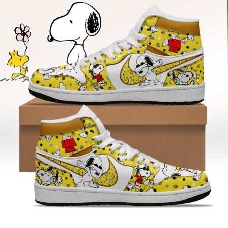 Snoopy AJ1 High Sneakers Shoes For Men And Women