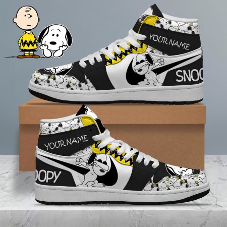 Snoopy AJ1 High Sneakers Shoes For Men And Women