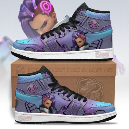 Sombra Overwatch AJ1 High Sneakers Shoes For Men And Women