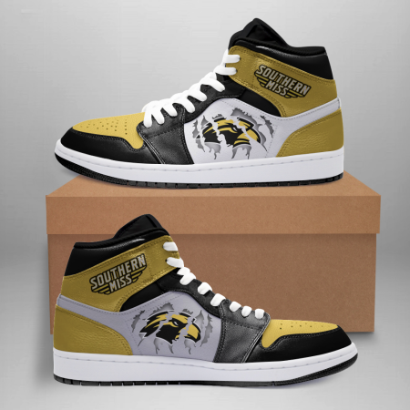 Southern Miss Golden Eagles AJ1 High Sneakers Shoes For Men And Women