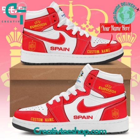 Spain National Football Team AJ1 High Sneakers Shoes For Men And Women