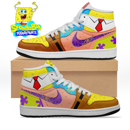 SpongeBob SquarePants AJ1 High Sneakers Shoes For Men And Women
