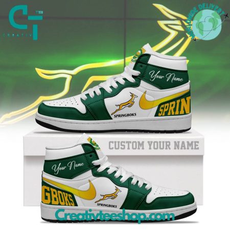 Springboks Rugby Union  AJ1 High Sneakers Shoes For Men And Women