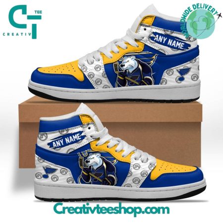 St Louis Blues AJ1 High Sneakers Shoes For Men And Women