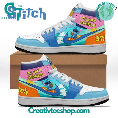 Stitch  AJ1 High Sneakers Shoes For Men And Women