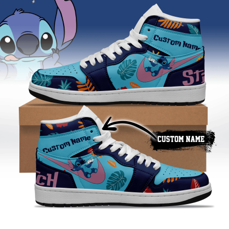 Stitch AJ1 High Sneakers Shoes For Men And Women