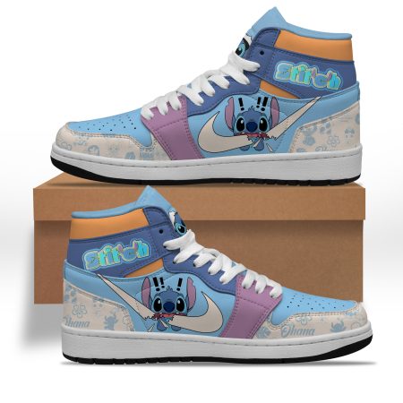 Stitch AJ1 High Sneakers Shoes For Men And Women