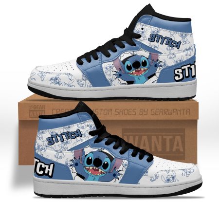 Stitch AJ1 High Sneakers Shoes For Men And Women