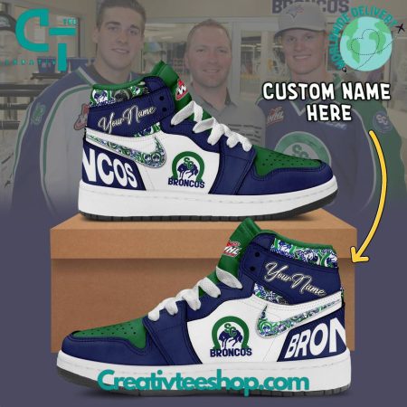 Swift Current Broncos  AJ1 High Sneakers Shoes For Men And Women