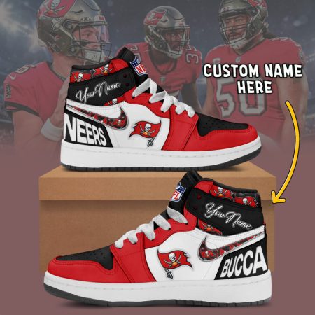 Tampa Bay Buccaneers AJ1 High Sneakers Shoes For Men And Women