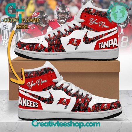 Tampa Bay Buccaneers AJ1 High Sneakers Shoes For Men And Women
