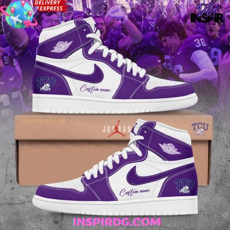 TCU Football AJ1 High Sneakers Shoes For Men And Women
