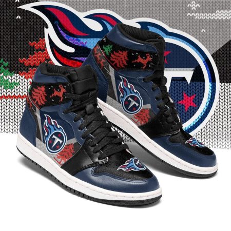 Tennessee Titans NFL AJ1 High Sneakers Shoes For Men And Women