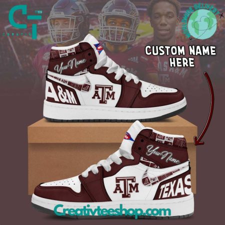 Texas A&M Aggies AJ1 High Sneakers Shoes For Men And Women