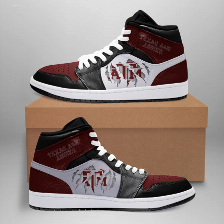 Texas A&M Aggies AJ1 High Sneakers Shoes For Men And Women