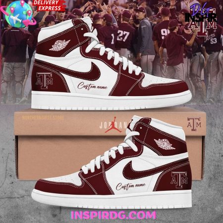 Texas A&M AJ1 High Sneakers Shoes For Men And Women