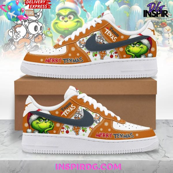 The Grinch x Texas Longhorns Limited Edition Nike Air Force 1 Texas Longhorns Air Low-Top Sneakers Shoes For Men And Women
