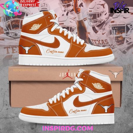 Texas Longhorns AJ1 High Sneakers Shoes For Men And Women