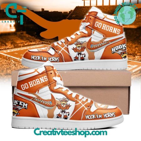 Texas Longhorns AJ1 High Sneakers Shoes For Men And Women