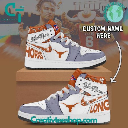 Texas Longhorns AJ1 High Sneakers Shoes For Men And Women