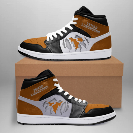 Texas Longhorns AJ1 High Sneakers Shoes For Men And Women