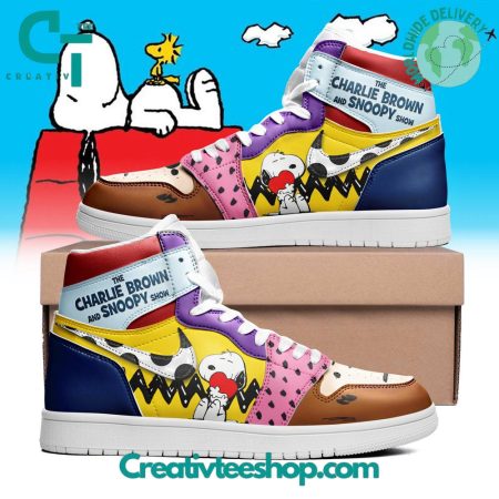 The Charlie Brown and Snoopy AJ1 High Sneakers Shoes For Men And Women