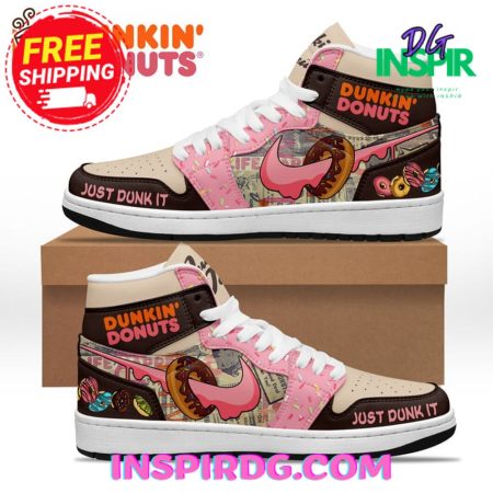 The Dunkin Donuts Just Dunk It AJ1 High Sneakers Shoes For Men And Women