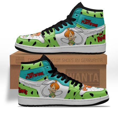 The Flintstones Pebbles Flintstone AJ1 High Sneakers Shoes For Men And Women