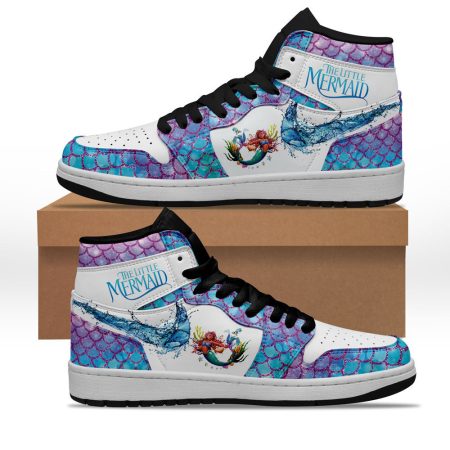 The Little Mermaid AJ1 High Sneakers Shoes For Men And Women