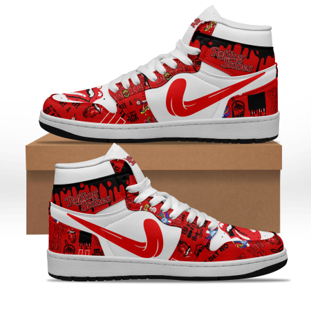 The Rolling Stones AJ1 High Sneakers Shoes For Men And Women