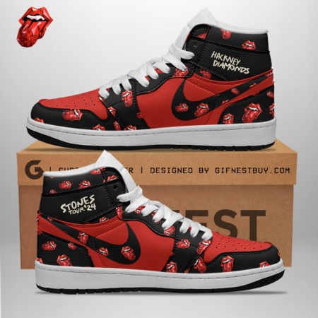 The Rolling Stones AJ1 High Sneakers Shoes For Men And Women