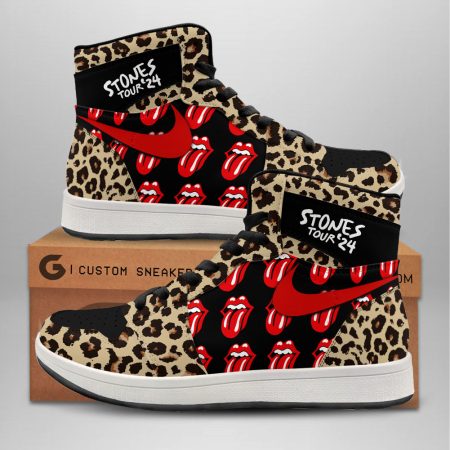 The Rolling Stones AJ1 High Sneakers Shoes For Men And Women