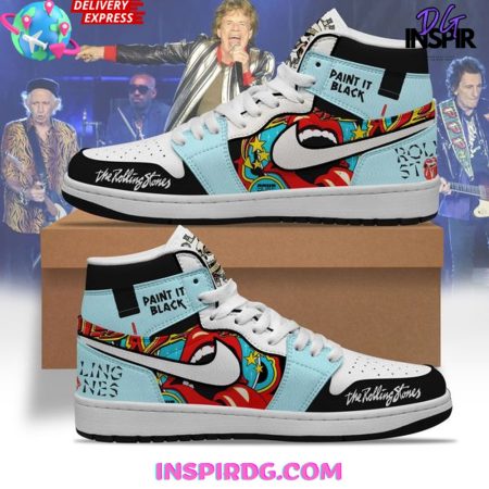 The Rolling Stones AJ1 High Sneakers Shoes For Men And Women