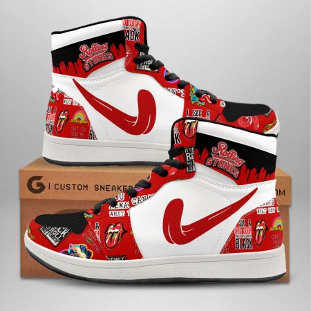 The Rolling Stones AJ1 High Sneakers Shoes For Men And Women