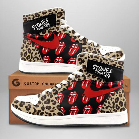 The Rolling Stones AJ1 High Sneakers Shoes For Men And Women