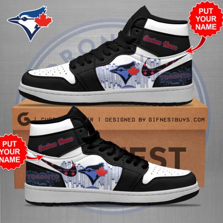 Toronto Blue Jays AJ1 High Sneakers Shoes For Men And Women