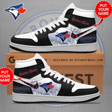 Toronto Blue Jays AJ1 High Sneakers Shoes For Men And Women