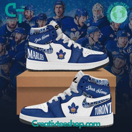 Toronto Marlies  AJ1 High Sneakers Shoes For Men And Women