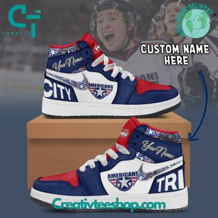 Tri-City Americans  AJ1 High Sneakers Shoes For Men And Women