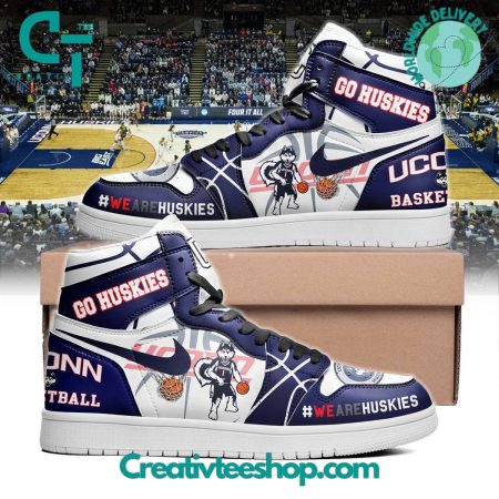 UConn Huskies  AJ1 High Sneakers Shoes For Men And Women