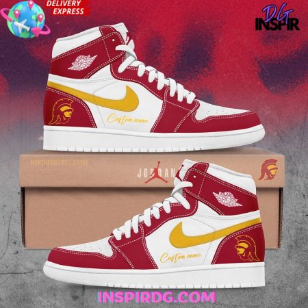 USC Trojans AJ1 High Sneakers Shoes For Men And Women