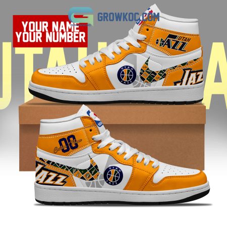 Utah Jazz AJ1 High Sneakers Shoes For Men And Women