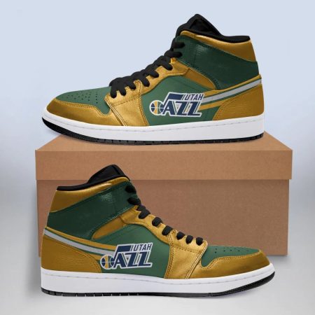 Utah Jazz NBA AJ1 High Sneakers Shoes For Men And Women