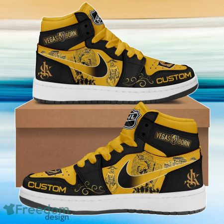 Vegas Golden Knight AJ1 High Sneakers Shoes For Men And Women