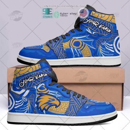 West Coast Eagles AFL AJ1 High Sneakers Shoes For Men And Women