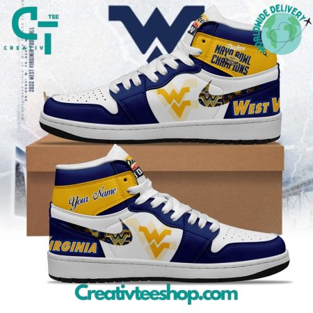 West Virginia Mountaineers AJ1 High Sneakers Shoes For Men And Women