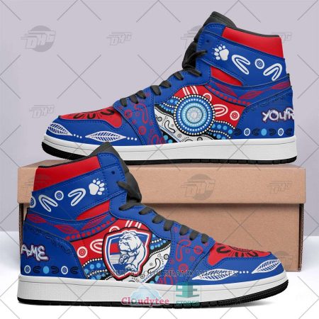 Western Bulldogs AFL AJ1 High Sneakers Shoes For Men And Women
