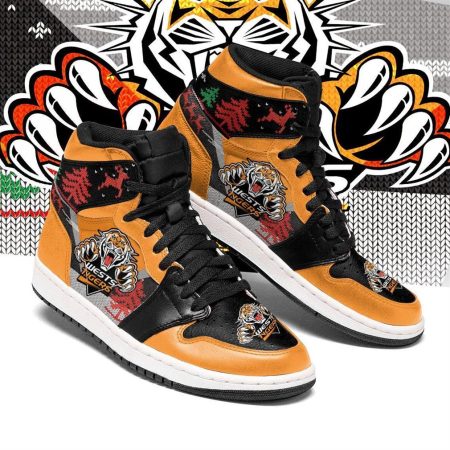 Wests Tigers NRL AJ1 High Sneakers Shoes For Men And Women